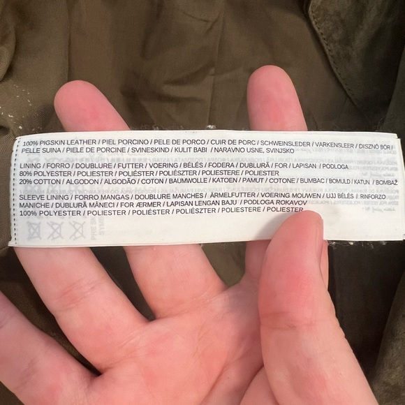 Great Condition: Green Genuine Suede Jacket from Violeta by Mango. Plus Size. - Picture 3 of 6